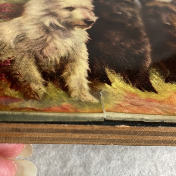 Antique Scotty Dog Picture Mounted on Wood - Picture 6 of 6